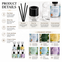 Diffuseur de parfum d'intérieur de luxe de haute qualité à bâtonnets en verre, aux huiles essentielles naturelles, pour une diffusion longue durée