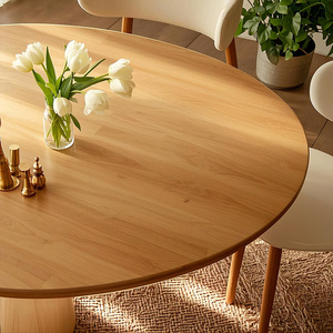 Bắc Âu phong cách cổ xưa Walnut Rock tấm bàn ghế thiết lập hiện đại Thiết kế đơn giản cho hộ gia đình nhỏ bàn ăn Bắc Âu - Product Image 4