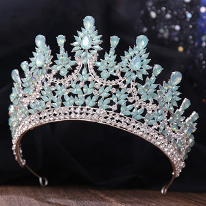 Couronne de luxe en strass florale, accessoire de coiffure en alliage pour mariée, mariage et festival - Product Image 2
