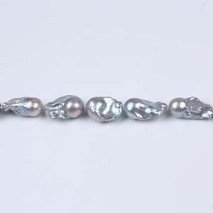 Ingrosso 925 argento catenaccio enorme grigio perla d'acqua dolce <span class=keywords><strong>collana</strong></span> barocca - Product Image 4