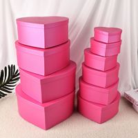 Boîte Cadeau en Forme de Cœur pour Anniversaire, Ensemble de Dix Boîtes d'Emballage pour Anniversaire et Fêtes, Cadeau Festif