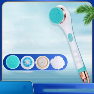 Brosse de Douche Électrique en Silicone pour le Dos, 4 Têtes, Rechargeable USB, Rotative, Nettoyante et Massante, 2 Vitesses, Long Manche - Product Image 2