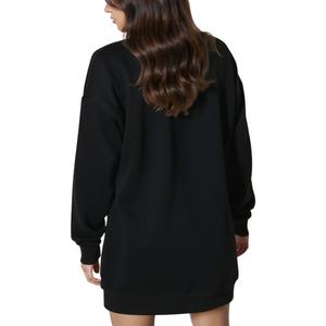 Robe à capuche oversize pour femme en tricot respirant avec logo personnalisé, impression par transfert thermique, tissu épais - Product Image 1