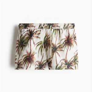 Pantalones cortos de playa de verano personalizados de alta calidad para hombre, marca propia, 100% poliéster, cintura media, estampado de Palma informal - Product Image 3