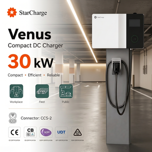 สถานีชาร์จ Starcharge Venus CCS2 รุ่น Pole Version พร้อมสายเคเบิล 5 เมตร มาตรฐาน IP55 สำหรับสถานีชาร์จเร็ว DC สำหรับสถานที่ทำงานและฟลีท - Product Image 1