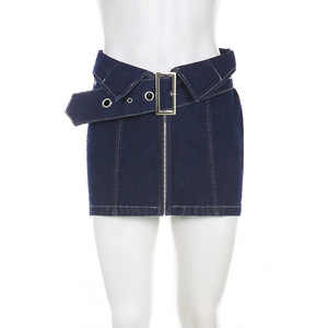 <span class=keywords><strong>Minifalda</strong></span> <span class=keywords><strong>corta</strong></span> de tela vaquera <span class=keywords><strong>con</strong></span> cinturón para mujer, <span class=keywords><strong>minifalda</strong></span> <span class=keywords><strong>con</strong></span> cremallera azul, Y2K - Product Image 3