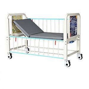 Lit médical pédiatrique manuel à manivelle simple pour enfants, dimensions L1600*W800*H600mm, avec roulettes à frein - Product Image 4