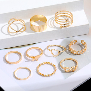개인화 된 다중 모델 합금 손가락 반지 세트 보석 - Product Image 5