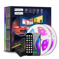 Tira de Luces LED RGB 5050 de Colores, Sincronizada con la Computadora, Conectada a la Pantalla, Controlada por Sonido, con Flujo de Luz