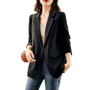 Women's Winter Cotton <b>Lined</b> Suit Jacket Three Quarter Sleeve Loose Fit Keep Warm Solid Color Casual <b>Coat</b> For Petite Women - Product Image 5