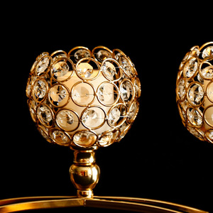Chandelier Bougeoir Fancy Holder a <strong>Metal</strong> Candlestick Crystal Candle Holders <strong>Lanterns</strong> and Candle Jars for Table Centerpiece - Product Image 6