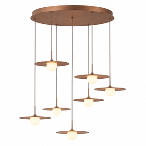 Lustre Nordique de Luxe en Métal et Verre, 7 Lumières, Style Moderne Minimaliste, pour Salon, Villa, Escalier, Hôtel, Lampe Décorative Artistique - Product Image 1