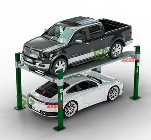 4 post lift parkir mobil sistem penyimpanan vertikal dek ganda hidrolik peralatan penumpuk garasi otomatis <span class=keywords><strong>platform</strong></span> berlian 9,000lbs - Product Image 2