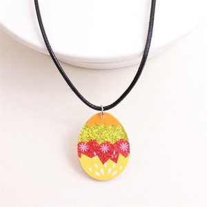 Collane con Ciondolo a Forma di Uovo e Coniglietto Colorati per Decorazioni Pasquali, Regalo per Feste di Pasqua, Collana Pasquale in Acrilico Colorato - Product Image 5