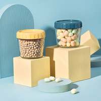 Conteneurs de stockage de nourriture pour bébé, bocaux en verre Transparent Borosilicate, pots réutilisables de 9oz avec couvercles hermétiques, vente en gros