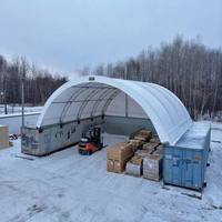 Tente de stockage maritime en PVC à double treillis 40' x 38' avec panneaux de mur arrière pour entrepôt de stockage de sel