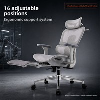 Chaise de bureau ergonomique respirante en maille de haute qualité, anti-fatigue, avec appui-tête 4D entièrement réglable, chaise d'ordinateur de bureau