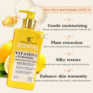 Lotion Éclaircissante Marque Blanche Vitamine C + Curcuma <span class=keywords><strong>Crème</strong></span> Illuminatrice <span class=keywords><strong>Raffermissante</strong></span> Anti-Taches Sombres Soin Corporel Éclatant à l'<span class=keywords><strong>Acide</strong></span> <span class=keywords><strong>Hyaluronique</strong></span> - Product Image 5