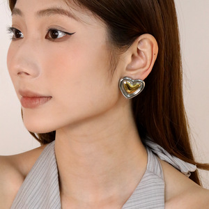ต่างหูแฟชั่นสไตล์ยุโรปและอเมริกา สแตนเลสชุบทอง 18K ดีไซน์เรขาคณิต ต่างหูแบบติดหู ซีรีส์ทะเล - Product Image 4