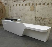 Comptoir de réception de salon de beauté, comptoir de bar avant, personnalisable, blanc, incurvé, avec éclairage LED, vente chaude