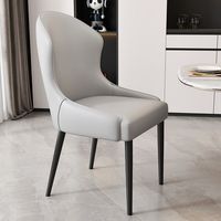 Chaises de salle à manger modernes de luxe en cuir et métal, 4, 6, 8, 10 places, designs pour hôtel, cuisine, intérieur, gris doux, vente en gros, meubles confortables