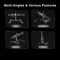 Machine sexuelle Hismith Double Penetration Duo Play contrôlée par application avec connecteurs quadruples pour double pénétration KlicLok