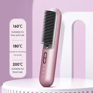Kskin bán sỉ xách tay ion âm không dây sản phẩm chăm sóc tóc mini Sản phẩm tạo kiểu tóc sưởi ấm Lược ép tóc