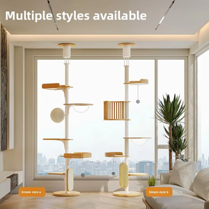 Árbol para Gatos de Madera Maciza Industrial con Estructura Metálica, Mueble de Escalada para Gatos de Múltiples Niveles para Interiores - Product Image 5
