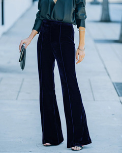 <span class=keywords><strong>Pantalon</strong></span> large en <span class=keywords><strong>velours</strong></span> doré pour <span class=keywords><strong>femme</strong></span>, automne-hiver, décontracté, taille haute, coupe cloche, chaud et épais - Product Image 2