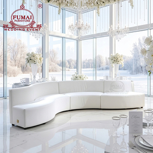 ชุดโซฟาโรงแรมหนังสีขาวรูปตัวเอสแบบแยกส่วน - Product Image 1