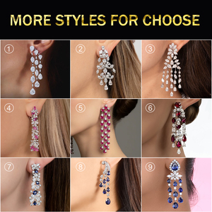 Pendientes de Diamantes Creados en Laboratorio VVS Personalizados, Pendientes de Lujo de Plata 925 con Diamantes CVD en Forma de Cascada, Joyería Fina para Mujer - Product Image 2