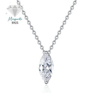 Collana da Donna LOYE con Pendente in <span class=keywords><strong>Moissanite</strong></span> D-color da 1 Carato, Semplice e Personalizzata, Catena Clavicolare Occhio d'Angelo in Argento S925 - Product Image 5