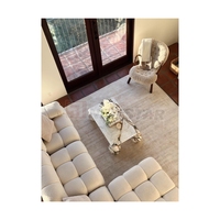 Newstar Table basse ronde moderne en marbre brun avec trois boules design