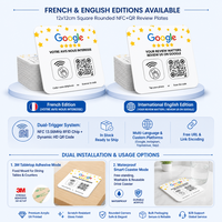 Plaque de signalisation NFC QR Code étanche pour avis Google sur les hôtels, interface RFID en PVC