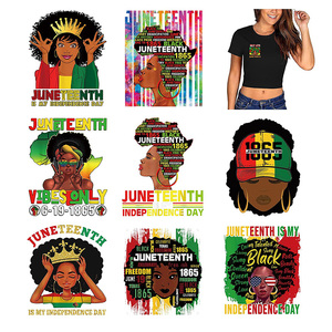 Venta al por mayor Dtf Print Transfer Juneteenth Afro <span class=keywords><strong>Queen</strong></span> Afro Natural Hair Juneteenth Plastisol Tintas Transferencia de Calor para camiseta - Product Image 5