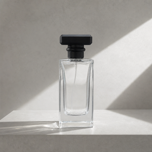 Contemporary Square Clear Glass Thick Wall Black Decorative Cap Fine <b>Mist</b> Spray Luxury Display Empty Perfume <b>Bottle</b> - Product Image 4