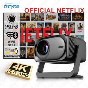 1400 luminosité produit Portable 1080P projecteur de cinéma maison 32G WiFi6 mise au point automatique 260 écran 360 ° projecteur gratuit 4K - Product Image 1