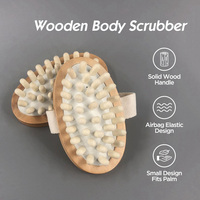 Masajeador de madera, cepillo corporal, reducción de celulitis de mano, portátil, alivia los músculos tensos, herramienta de masaje de cuero cabelludo de cabeza de madera Natural