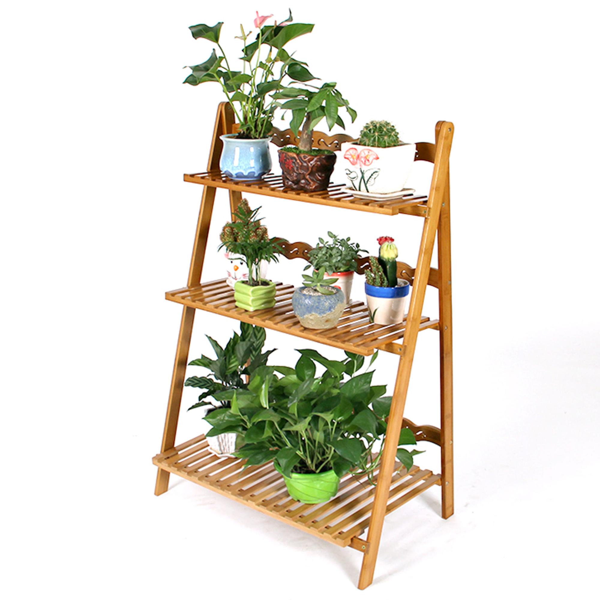 Многофункциональные бамбуковые Цветочные бамбуковые полки для горшков оптом