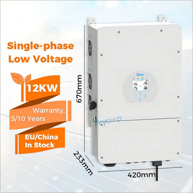 Deye Inverter Solar Hybrid 12kw 1phase 220/230V SUN-12K-SG02LP1-EU-AM3 Hybrid Solar Inverter for Home Use