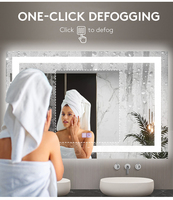 Miroirs de salle de bain avec éclairage LED, anti-buée, rétroéclairés, pour restaurant, salon, avec interrupteur tactile intelligent, durables, pour hôtel