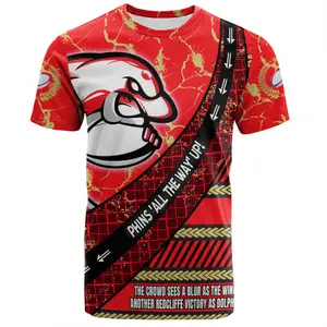 Custom Logo Redcliffe Dolphins 3D Printed T-Shirt OEM Manufacture Theme Song For Rugby With Sporty Style Men's Shirts Women
