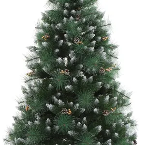 Jarum Pinus PVC Bias untuk Dicelup Pohon Otomatis Campuran Putih (Seri 704), Pohon Dekoratif Natal Buatan Mewah