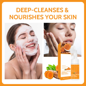 Conjunto de cuidado de la piel de cúrcuma natural hidratante vegano orgánico de etiqueta privada con <span class=keywords><strong>limpiador</strong></span> <span class=keywords><strong>Facial</strong></span> blanqueador de Ácido Kójico - Product Image 6