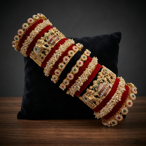 PADMAWATI BANGLES PRIVATE LIMITED Luxury Tungsten Gold Plated Multi Color Indian Traditional Women's Bangles <b>Gift</b> Anniversary - Product Image 2