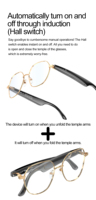 Lunettes Intelligentes Sans Fil BT 6.0 Audio Ouvert, Lunettes de Soleil Audio avec Réduction de Bruit ENC, Appels Mains Libres, Étanchéité IP67