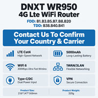 Routeur SIM DNXT 4G WiFi 6 2.4GHz avec mode AP WiFi, modem VPN, fonction SIM, batterie 5000mAh, routeur WiFi pour usage professionnel