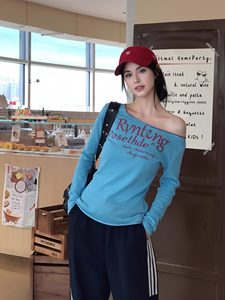 American Retro Sweet <strong>Tomboy</strong> Sexy Long-sleeved T-shirt <strong>for</strong> Women 2026 New Style Letter Print Fitted Top Designer Y2K <strong>Clothing</strong> - Product Image 2