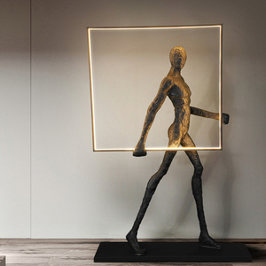 Sáng Tạo Con Người Hình Lớn Bứ<span class=keywords><strong>c</strong></span> Tượng Sàn Điêu Khắ<span class=keywords><strong>c</strong></span> Đèn Đứng Hiện Đại Sang Trọng Nhự<span class=keywords><strong>a</strong></span> LED Đèn Sàn - Product Image 3