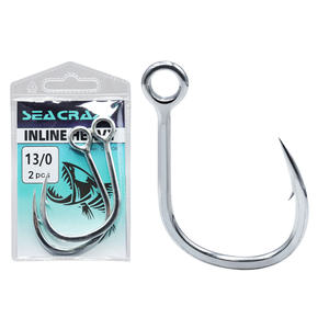 Hameçon simple en acier à haute teneur en carbone noir à ardillon pour la pêche au bar, au requin, à la truite, au snapper, à la carpe et au brème en rivière - Product Image 2